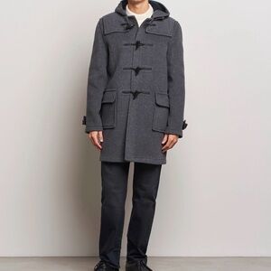 Jack and Jones Charcoal Light Gray Wool Blend Trench Pea Coat Mid length S